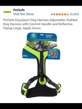 PetSafe EasySport Padded Dog Harness in Apple Green and Black
